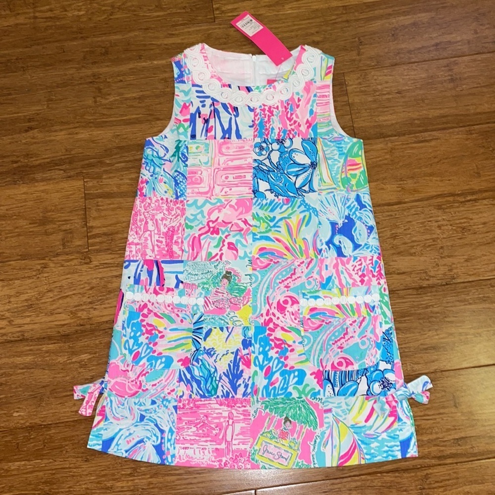 Lilly Pulitzer GIRLS CLASSIC SHIFT DRESS  Multi Pop Up Summer Remix size 7 & 10 - Picture 2 of 11